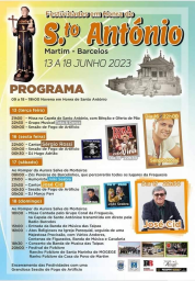 Cartaz Festas em Honra de Santo António 2023 - Martim - Barcelos