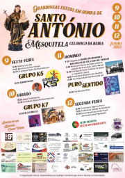 Cartaz Grandiosas Festas em Honra de Santo António 2023 - Mesquitela