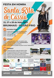 Cartaz Festa em Honra de Santa Rita de Cássia 2023 - Mesão Frio
