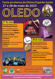 Cartaz Festa em Honra do Divino Espírito Santo 2023 - Oledo