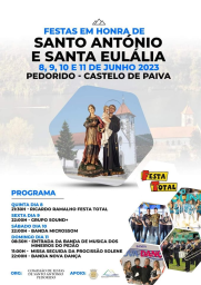 Cartaz Festas em Honra de Santo António e Santa Eulália 2023 - Pedorido