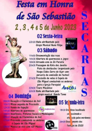Cartaz Festa em Honra de São Sebastião 2023 - Secarias