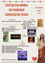 Cartaz Festas em Honra do Sagrado Coração de Jesus 2023 - Pataias