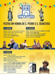 Cartaz Festas em Honra de São Pedro e São Sebastião 2023 - Torrados