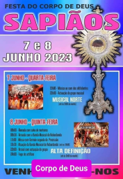 Cartaz Festa do Corpo de Deus 2023 - Sapiãos