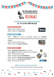Cartaz Festa em Honra do Padroeiro 2023 - Runa