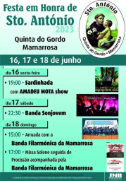 Cartaz Festas de Santo António 2023 - Quinta do Gordo