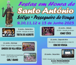 Cartaz Festas em Honra de Santo António 2023 - Sóligo
