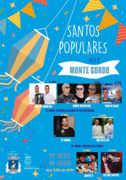Cartaz Santos Populares 2023 - Monte Gordo