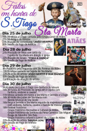 Cartaz Festas em Honra de São Tiago e Santa Marta 2023 - Atiães