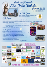 Cartaz Festa em Honra de São João Batista 2023 - Avões