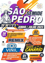 Cartaz Festa de São Pedro 2023 - Semide
