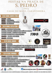 Cartaz Festas na Praça de São Pedro 2023 - Casal do Mato