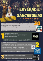 Cartaz Festa em Honra de São João Baptista 2023 - Ervedal e Sanchequias