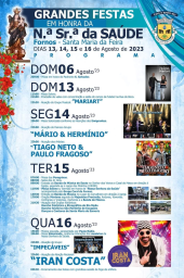 Cartaz Festas em Honra da Nossa Senhora da Saúde 2023 - Fornos