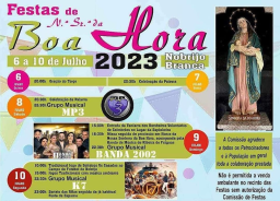 Cartaz Festas de Nossa Senhora da Boa Hora 2023 - Nobrijo