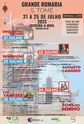 Cartaz Grande Romaria de São Tomé 2023 - Ferreira-a-Nova