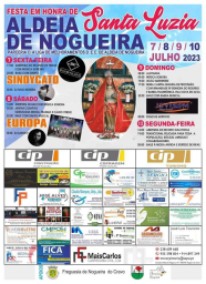 Cartaz Festa em Honra de Santa Luzia 2023 - Aldeia de Nogueira