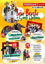 Cartaz Festas de São Bento e Santo António 2023 - Pedregais