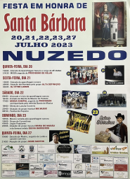 Cartaz Festa em Honra de Santa Bárbara 2023 - Nuzedo