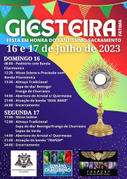 Cartaz Festa em Honra do Santíssimo Sacramento 2023 - Giesteira