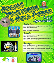Cartaz Festas de Casais Montinho e Vale Porco 2023 - Proença-a-Nova