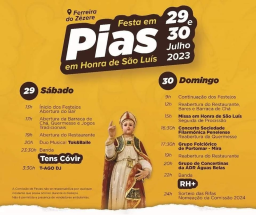 Cartaz Festa em Honra de São Luis 2023 - Pias 