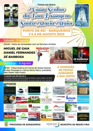 Cartaz Festa em Honra de Nossa Senhora da Boa Passagem 2023 - Porto de Rei