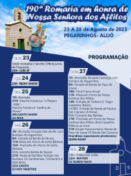 Cartaz Festas em Honra de Nossa Senhora dos Aflitos 2023 - Pegarinhos