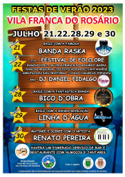Cartaz Festa de Verão Vila Franca do Rosário 2023 - Mafra