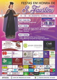 Cartaz Festas em Honra de São Faustino 2023 - Baião