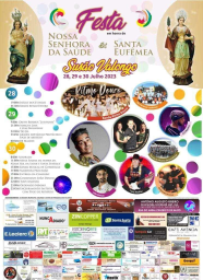 Cartaz Festas em honra de Nossa Senhora da Saúde e Santa Eufêmea 2023 - Susão