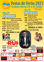 Cartaz Festas de Verão 2023 - Gomes Aires