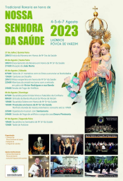 Cartaz Festa em Honra de Nossa Senhora da Saúde 2023 - Laúndos