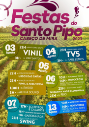 Cartaz Festas do Santo Pipo 2023 - Cabeço de Mira