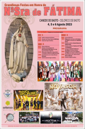 Cartaz Festa em Honra de Nossa Senhora de Fátima 2023 - Canedo de Basto