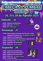 Cartaz Festas de Cabeça das Pombas 2023 - São Bento