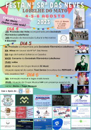 Cartaz Festa de Nossa Senhora das Neves 2023 - Lobelhe do Mato