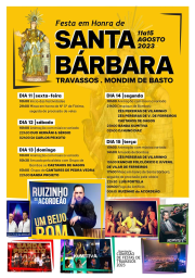 Cartaz Festas de Santa Barbara 2023 - Travassos 