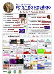 Cartaz Festa em Honra de Nossa Senhora do Rosário 2023 - Cochadas e Catarinões