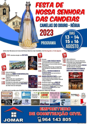 Cartaz Festas de Nossa Senhora das Candeias 2023 - Canelas do Douro
