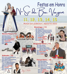 Cartaz Festas em Honra de Nossa Senhora da Boa Viagem 2023 - Praia da Leirosa