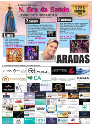 Cartaz Festa em Honra de Nossa Senhora da Saúde 2023 - Aradas