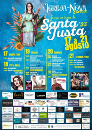 Cartaz Festas em Honra de Santa Justa 2023 - Igreja Nova 