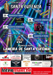 Cartaz Festa em Honra de Santa Eufémia 2023 - Lameira de Santa Eufémia
