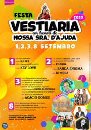 Cartaz Festa na Vestiaria 2023 - Alcobaça