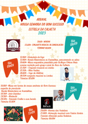 Cartaz Arraial de Nossa Senhora do Bom Sucesso 2023 - Estrela da Calheta