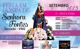 Cartaz Festa em Honra de Nossa Senhora de Fontes 2023 - Serzedo