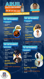 Cartaz Festas em Honra de Nossa Senhora da Luz 2023 - Aruil