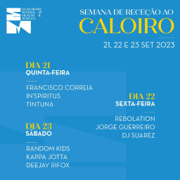 Cartaz Receção ao Caloiro da Egas Moniz 2023 - Almada